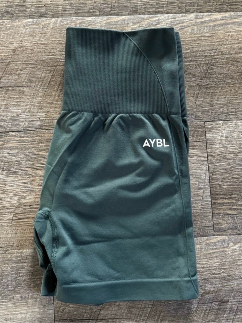 AYBL Kids Dark Green High-Waist Bike Shorts